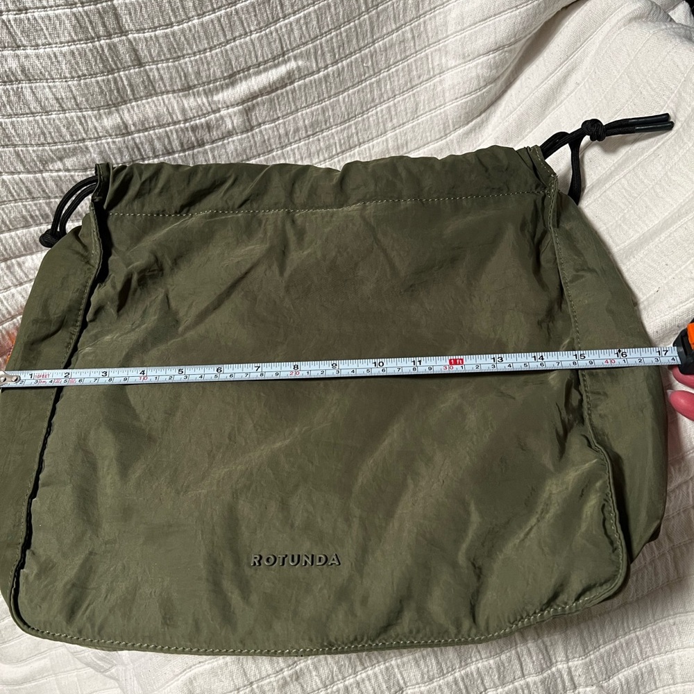 Rotunda Olive Green Bag with Orange Strap - Picture 4 of 5